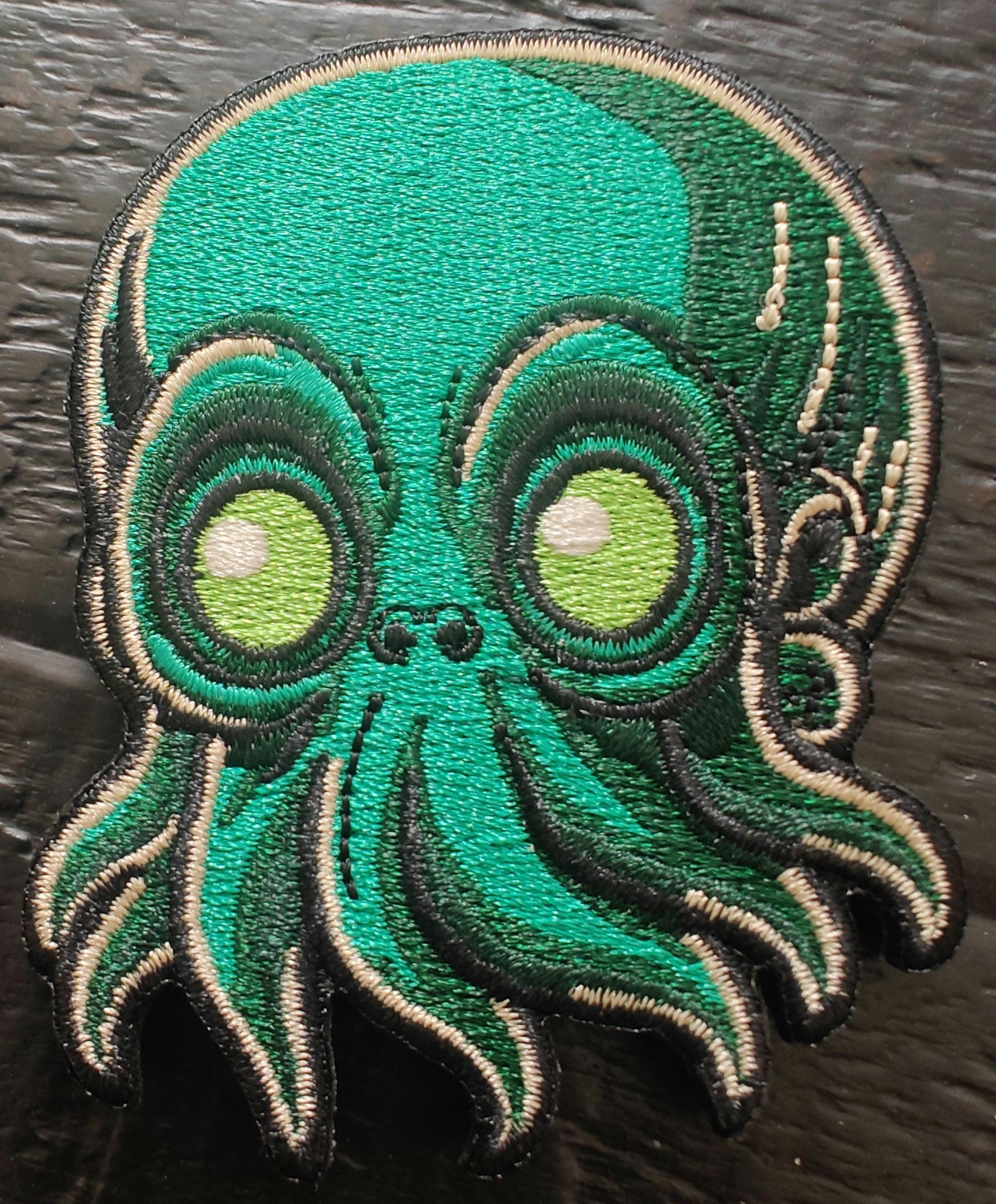 Emerald Cthulhu 3D Embroidered Patch - Awaken Your Inner Cultist!