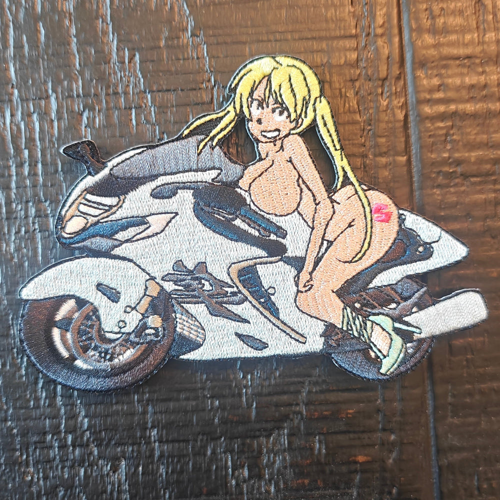 Motorcycle Pin-Up Girl Embroidered Patch - Hayabusa Edition