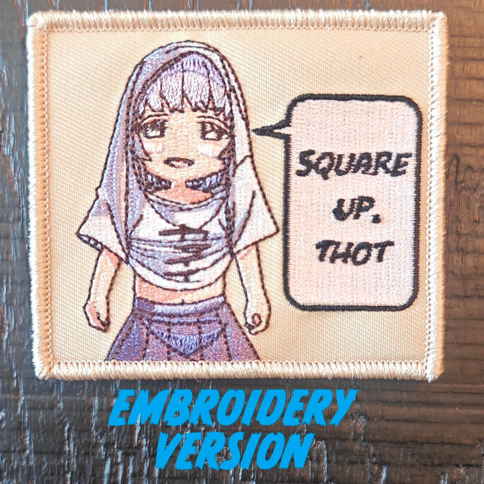 Square Up! Embroidered Patch - Anime Girl with Attitude